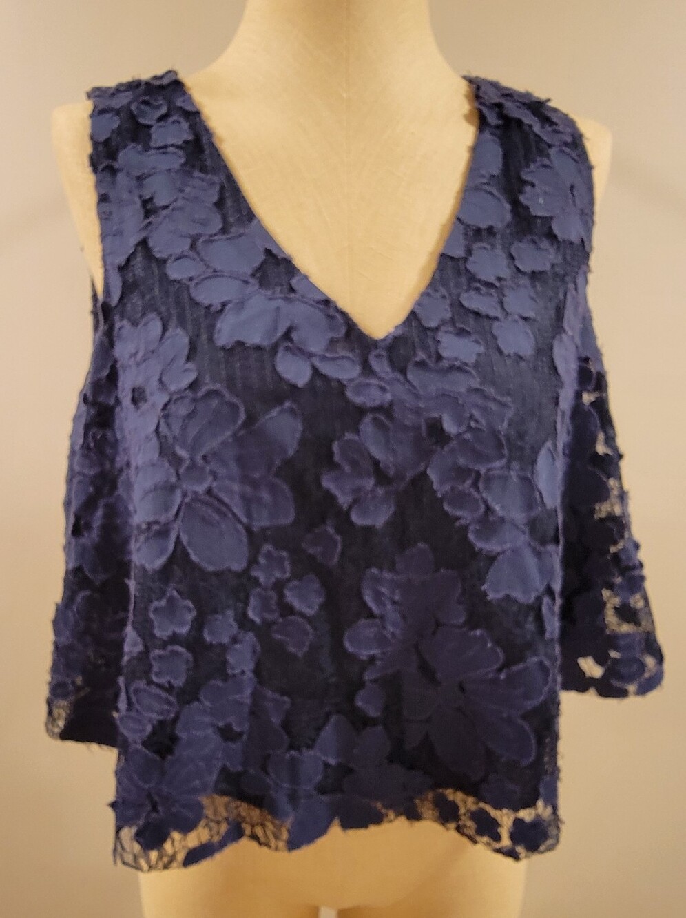 Maeve Navy Floral Lace V-Neck Camisole